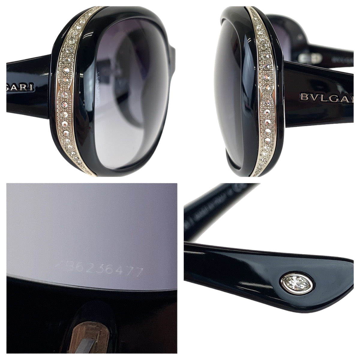 10090
BVLGARI ブルガリ バタフライ ラインストーン ブラック プラスチック 8058-B 501/8G 61□17 サングラス 偏光レンズ  POLARIZED バタフライ  レディース