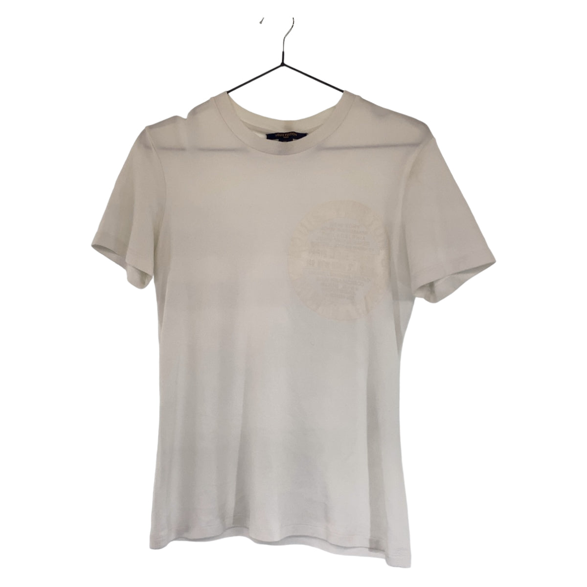 B-135
LOUIS VUITTON ルイヴィトン サイズM ホワイト 白 コットン RW191W DMF FGTS15 ロゴ 半袖Tシャツ  メンズ