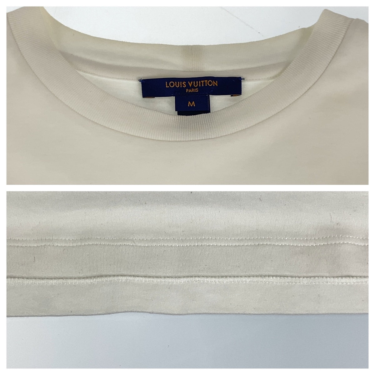B-135
LOUIS VUITTON ルイヴィトン サイズM ホワイト 白 コットン RW191W DMF FGTS15 ロゴ 半袖Tシャツ  メンズ