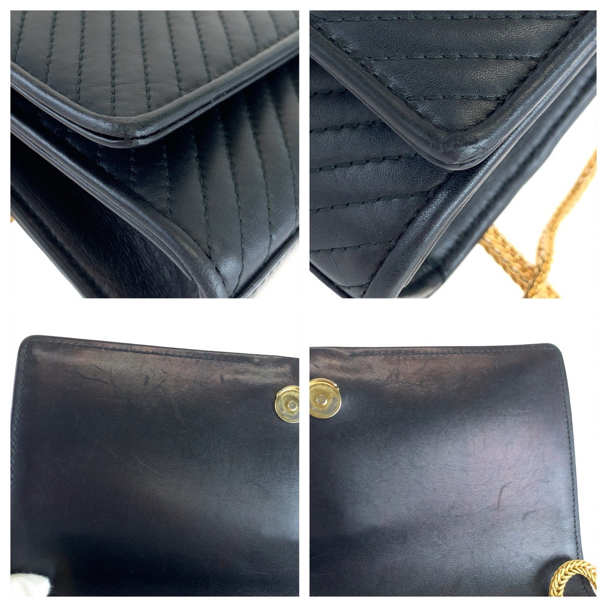 SAINT LAURENT PARIS サンローランパリ クラシックケイト YSLロゴ タッセル ブラック 黒 ゴールド金具 レザー チェーンショルダーバッグ 斜め掛け  レディース