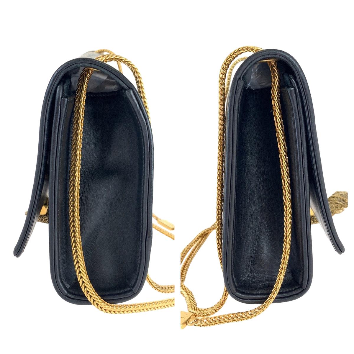 SAINT LAURENT PARIS サンローランパリ クラシックケイト YSLロゴ タッセル ブラック 黒 ゴールド金具 レザー チェーンショルダーバッグ 斜め掛け  レディース