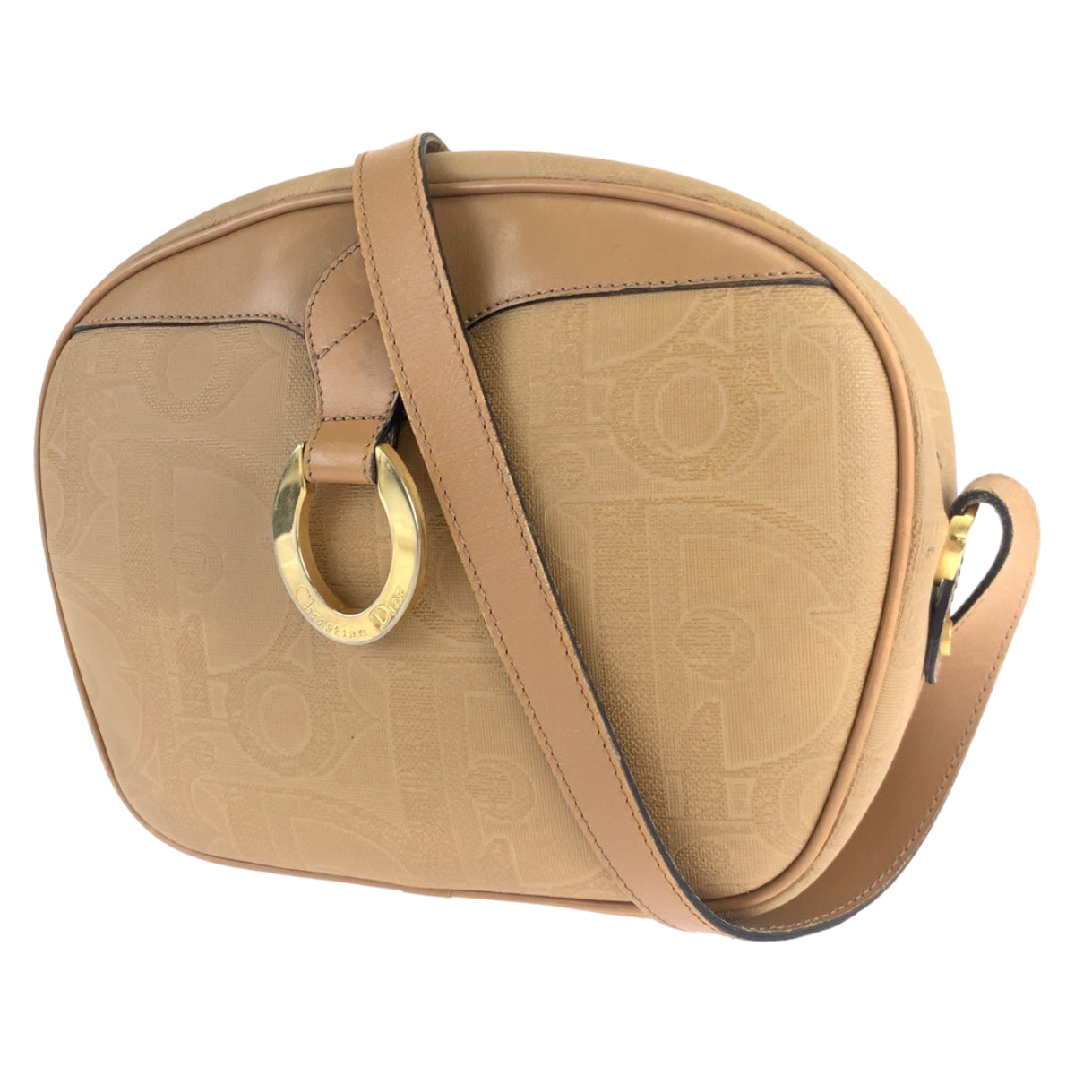B-097
Christian Dior クリスチャンディオール トロッター ブラウン 茶 ゴールド金具 PVC ショルダーバッグ 斜め掛け  レディース