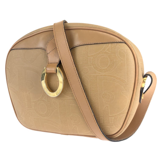B-097
Christian Dior クリスチャンディオール トロッター ブラウン 茶 ゴールド金具 PVC ショルダーバッグ 斜め掛け  レディース
