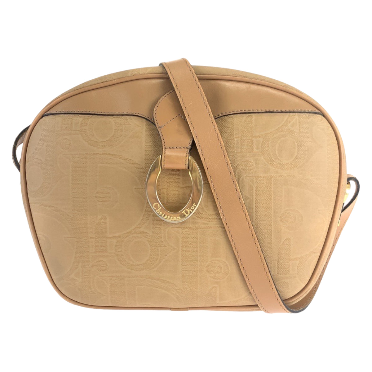 B-097
Christian Dior クリスチャンディオール トロッター ブラウン 茶 ゴールド金具 PVC ショルダーバッグ 斜め掛け  レディース