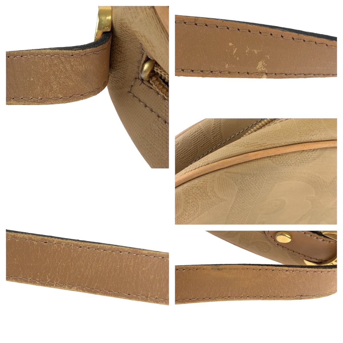 B-097
Christian Dior クリスチャンディオール トロッター ブラウン 茶 ゴールド金具 PVC ショルダーバッグ 斜め掛け  レディース