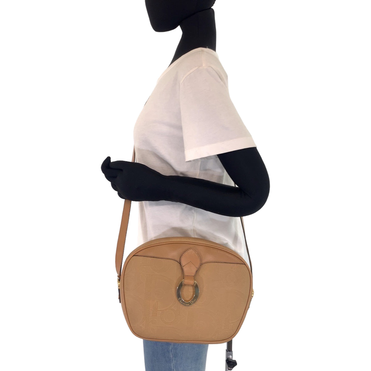 B-097
Christian Dior クリスチャンディオール トロッター ブラウン 茶 ゴールド金具 PVC ショルダーバッグ 斜め掛け  レディース