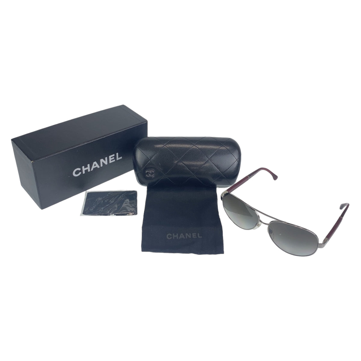 10104
CHANEL シャネル ココマーク 男女兼用 ブラック 黒 ワインレッド メタル / プラスチック 4195-Q c.108/T3 6113 135 サングラス ティアドロップ  メンズ