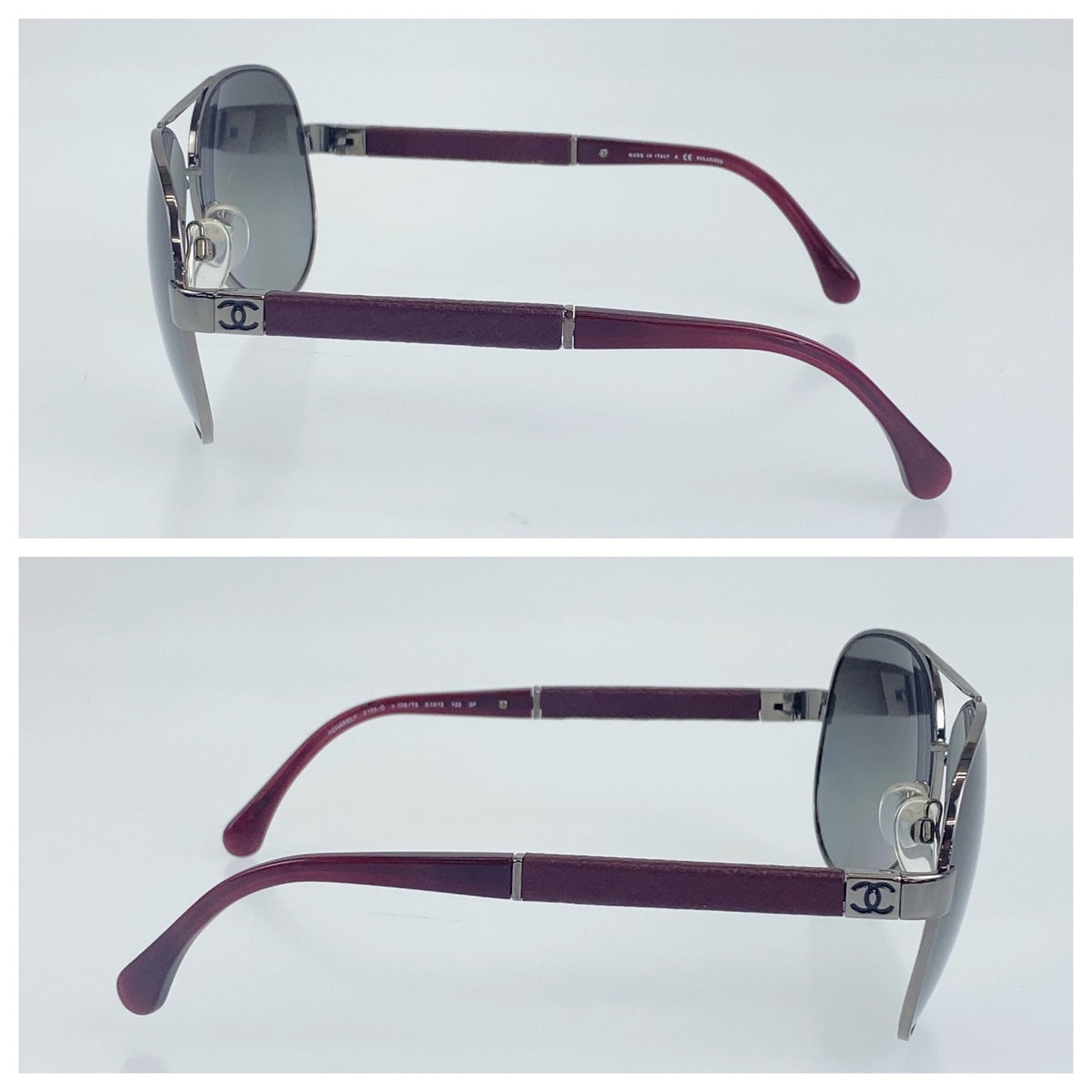 10104
CHANEL シャネル ココマーク 男女兼用 ブラック 黒 ワインレッド メタル / プラスチック 4195-Q c.108/T3 6113 135 サングラス ティアドロップ  メンズ