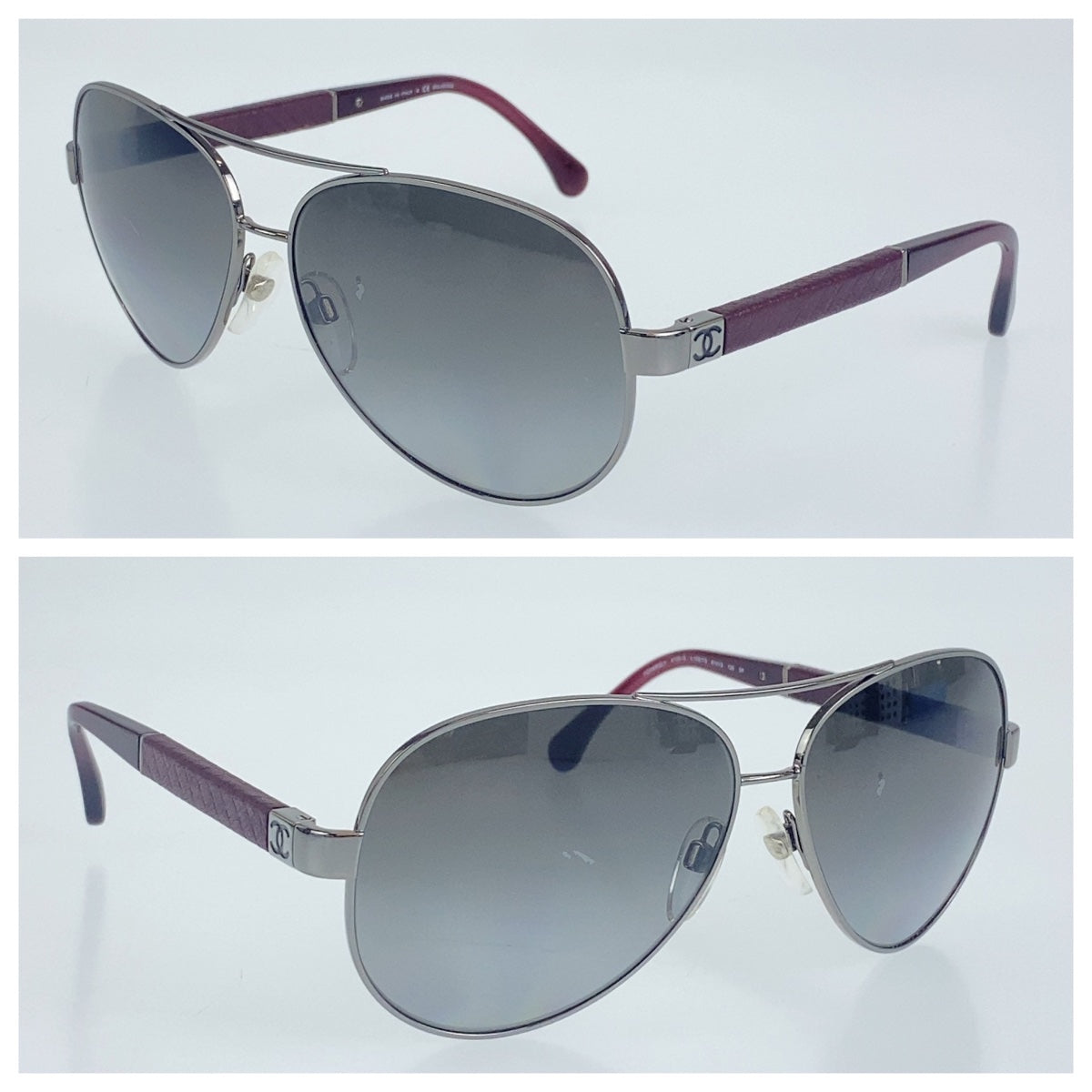 10104
CHANEL シャネル ココマーク 男女兼用 ブラック 黒 ワインレッド メタル / プラスチック 4195-Q c.108/T3 6113 135 サングラス ティアドロップ  メンズ