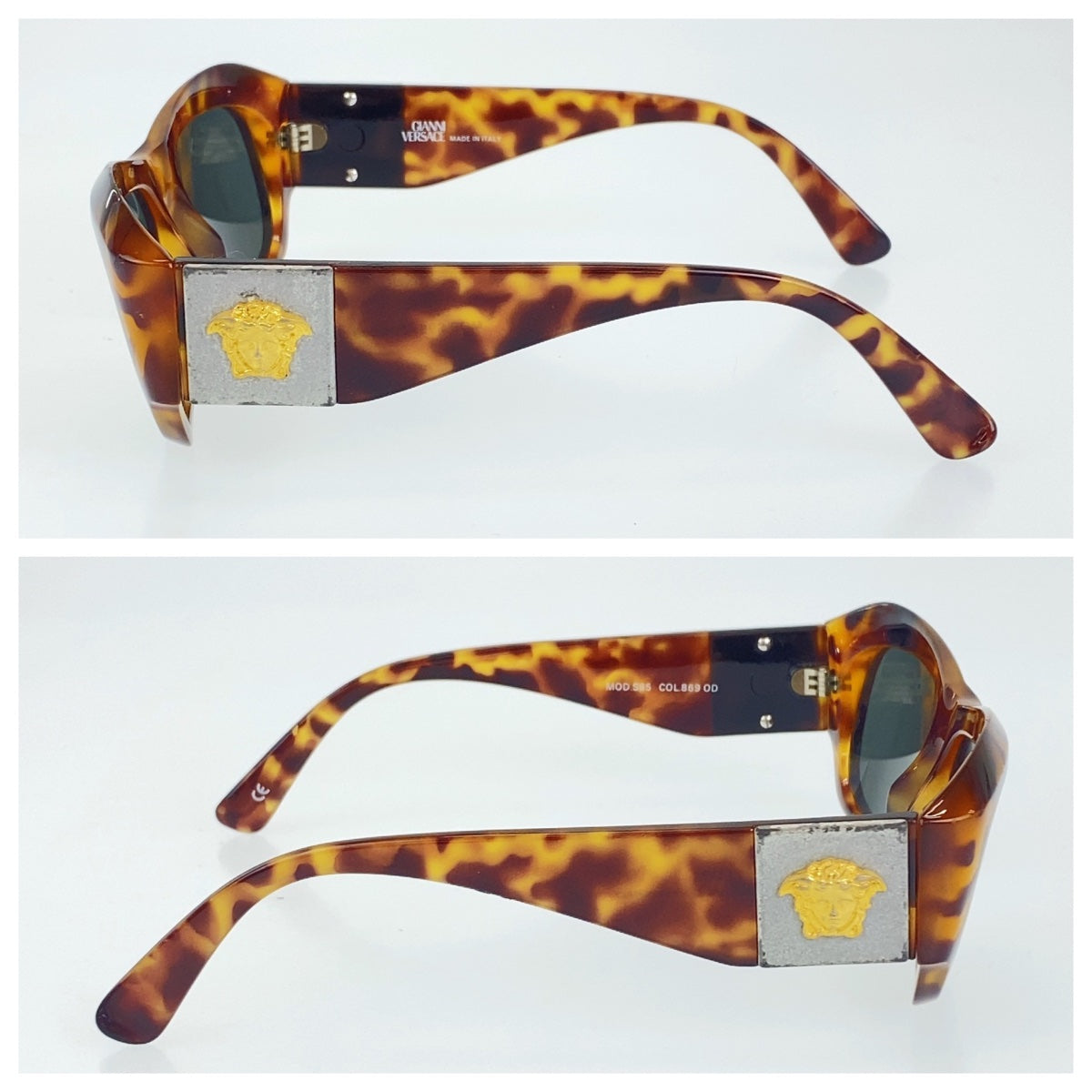 10105
Gianni Versace ジャンニ ヴェルサーチ ヴィンテージ メデューサ ブラック 黒 マーブル プラスチック MOD.S95 COL.869 OD サングラス ウェリントン  メンズ