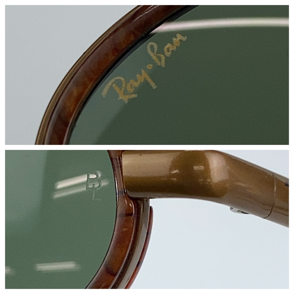 C-121
Ray-Ban レイバン ヴィンテージ B＆L ブラウン 茶色 グリーン 緑 メタル W2814 サングラス 度なし ユニセックス オーバル  メンズ