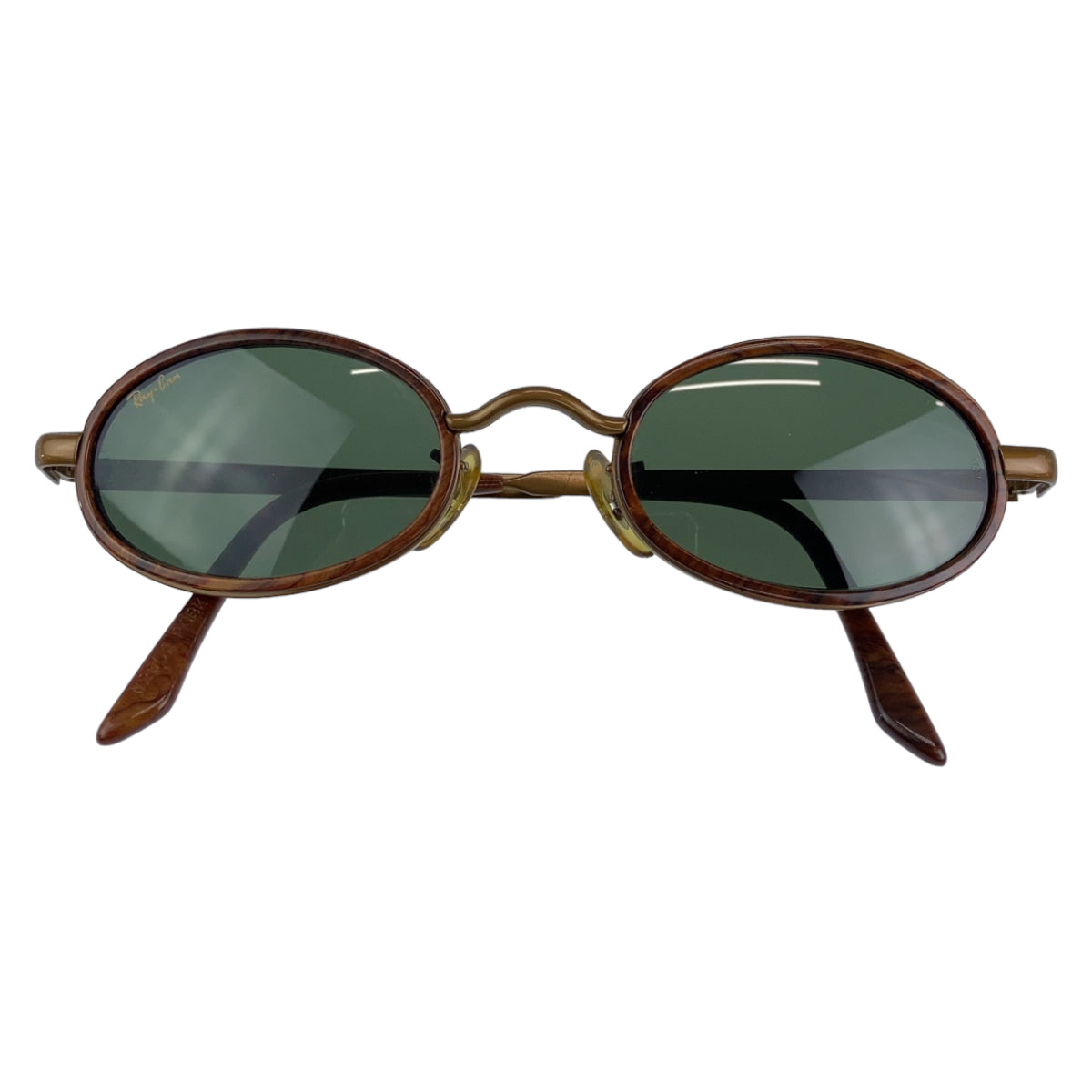 C-121
Ray-Ban レイバン ヴィンテージ B＆L ブラウン 茶色 グリーン 緑 メタル W2814 サングラス 度なし ユニセックス オーバル  メンズ