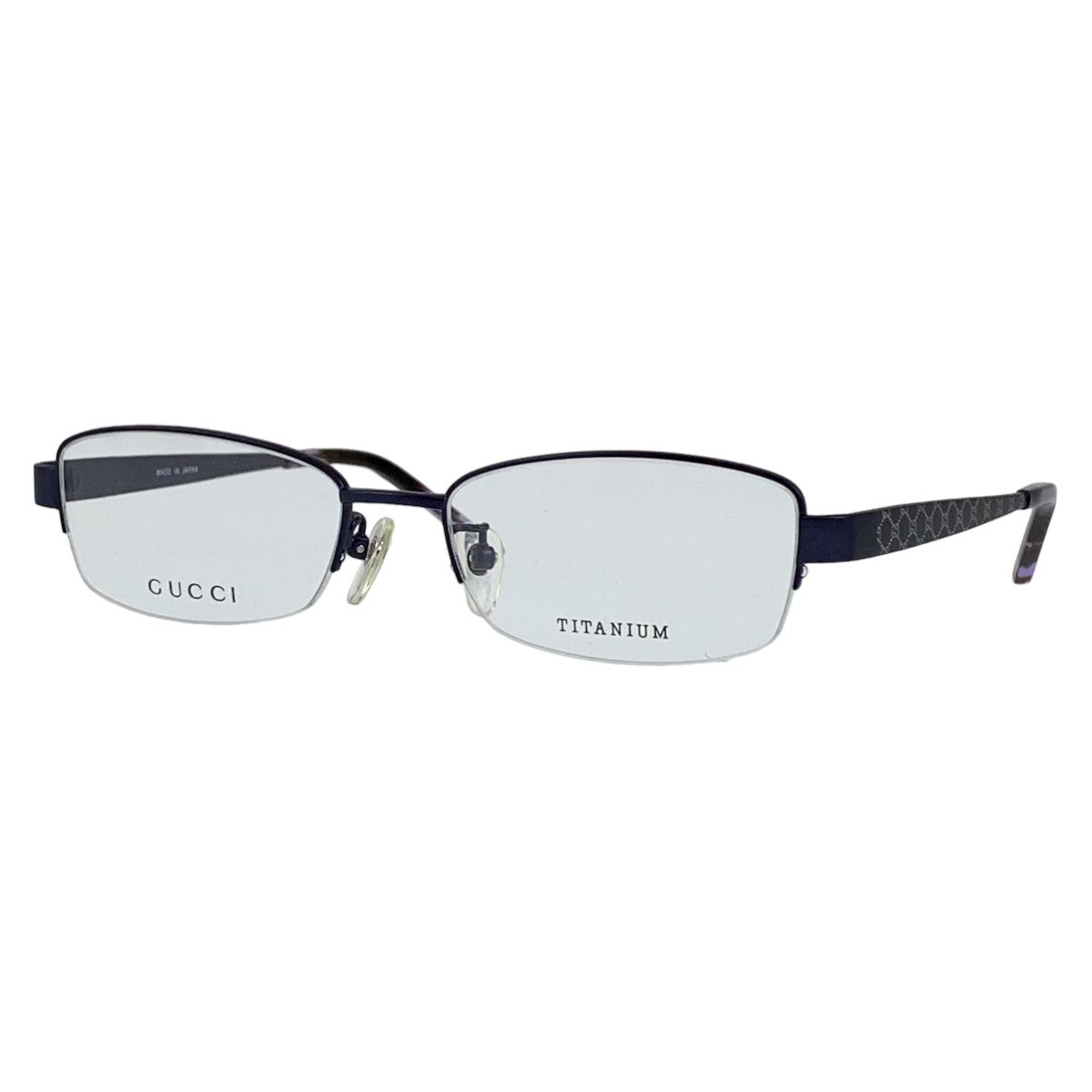D-005
GUCCI グッチ GG柄 ハーフリム パープル 紫 チタン GG-8552J サングラス メガネ 度なし  メンズ