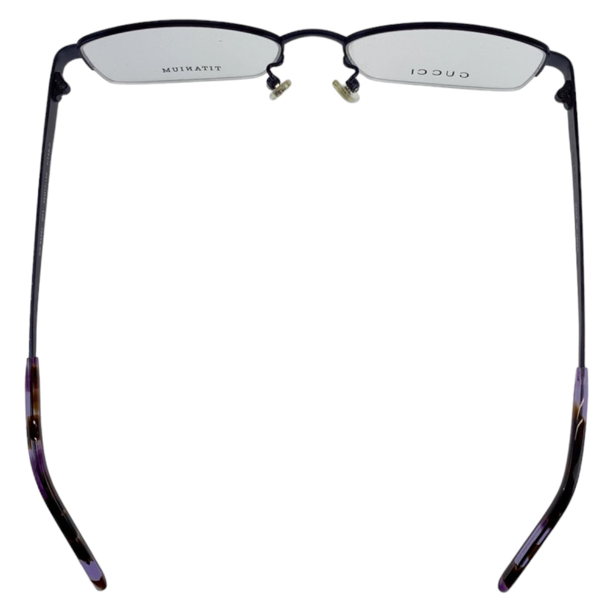 D-005
GUCCI グッチ GG柄 ハーフリム パープル 紫 チタン GG-8552J サングラス メガネ 度なし  メンズ