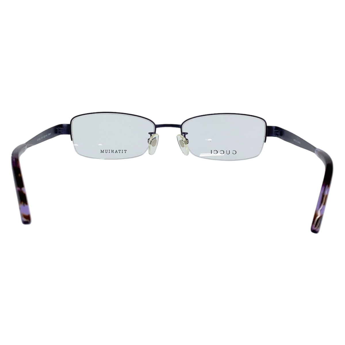 D-005
GUCCI グッチ GG柄 ハーフリム パープル 紫 チタン GG-8552J サングラス メガネ 度なし  メンズ
