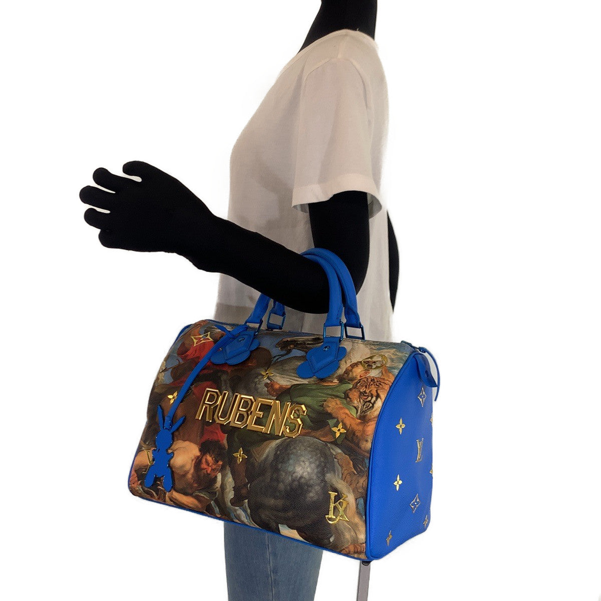 12680
 
LOUIS VUITTON Louis Vuitton Masters Collection Speedy 30 Rubens Jeff Koons Blue PVC Handbag Mini Boston Bag Women's