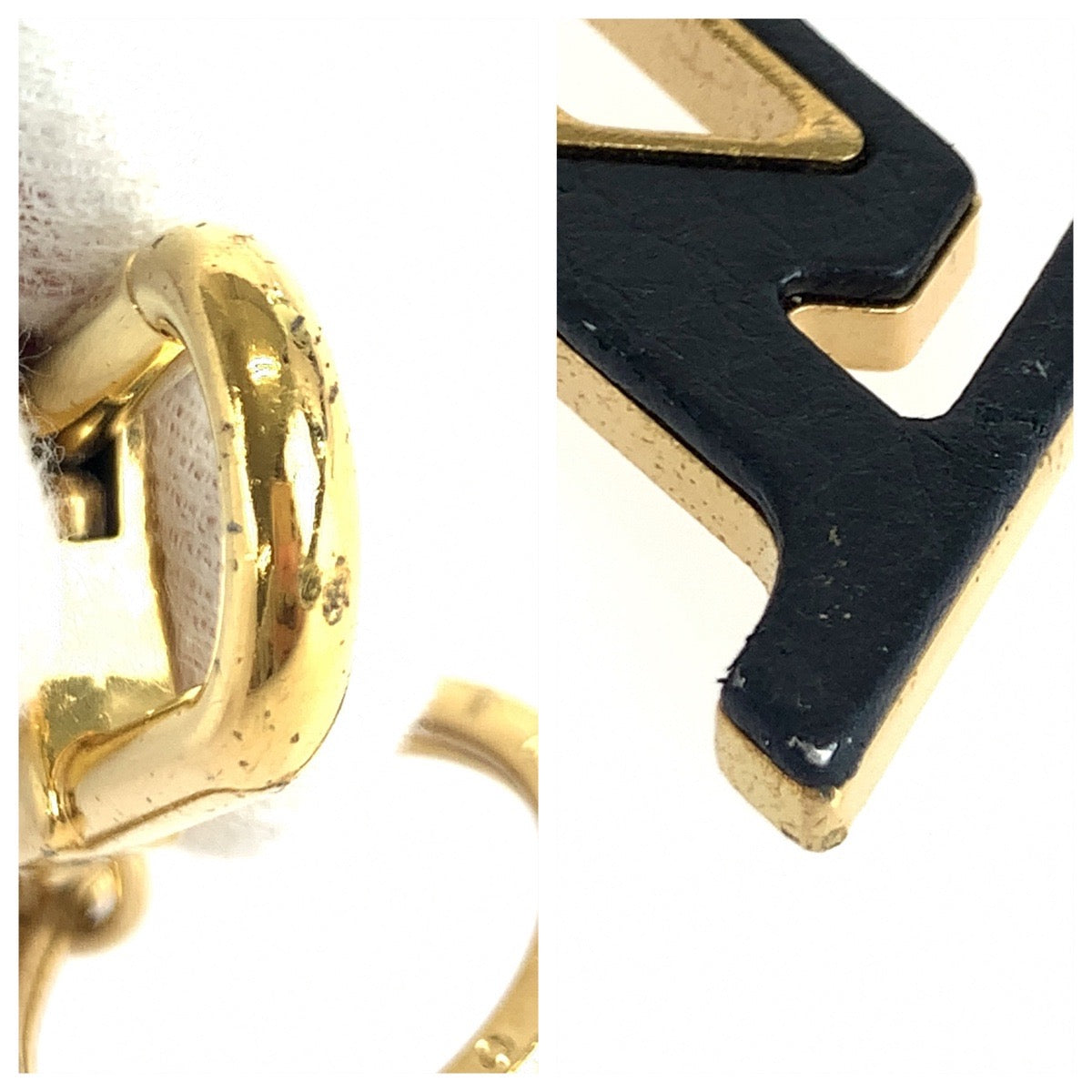 B-140
LOUIS VUITTON ルイヴィトン ポルトクレ LV カプシーヌ ゴールド 金 ブラック 黒 メタル M63080 キーホルダー キーリング キーチャーム  レディース