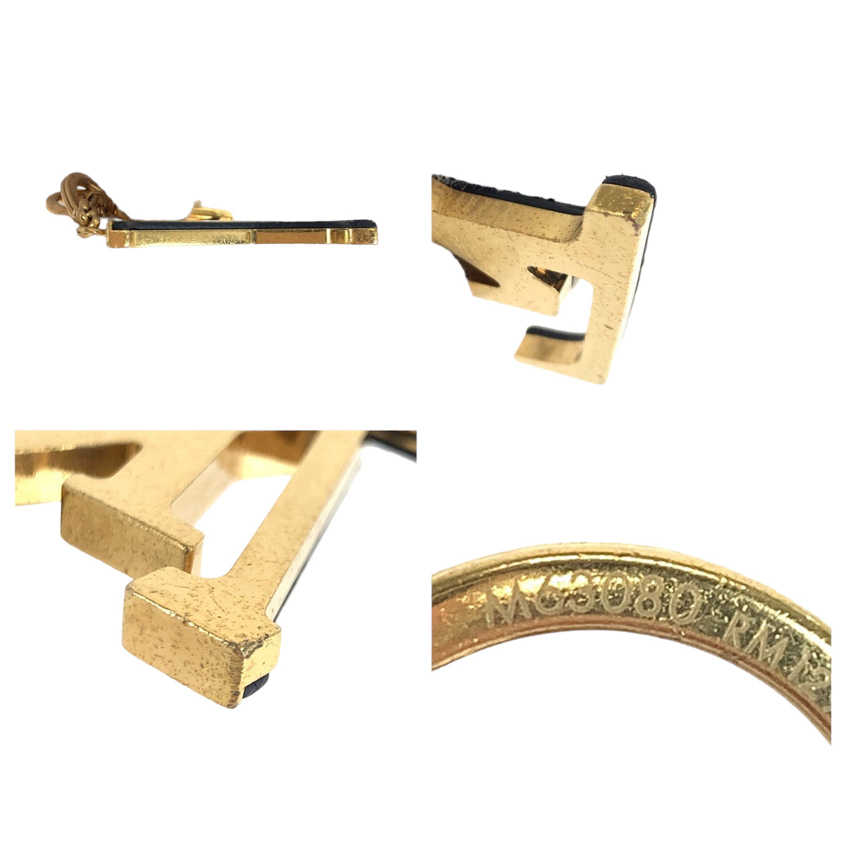 B-140
LOUIS VUITTON ルイヴィトン ポルトクレ LV カプシーヌ ゴールド 金 ブラック 黒 メタル M63080 キーホルダー キーリング キーチャーム  レディース