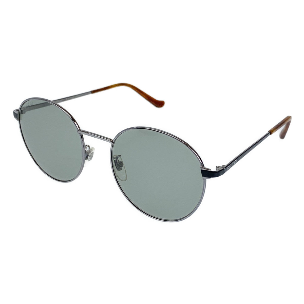 B-141
GUCCI グッチ アジアンフィット シルバー 銀 ブラウン 茶 プラスチック GG0574SK 002 55□20-150 サングラス メガネ 度なし ラウンド  メンズ