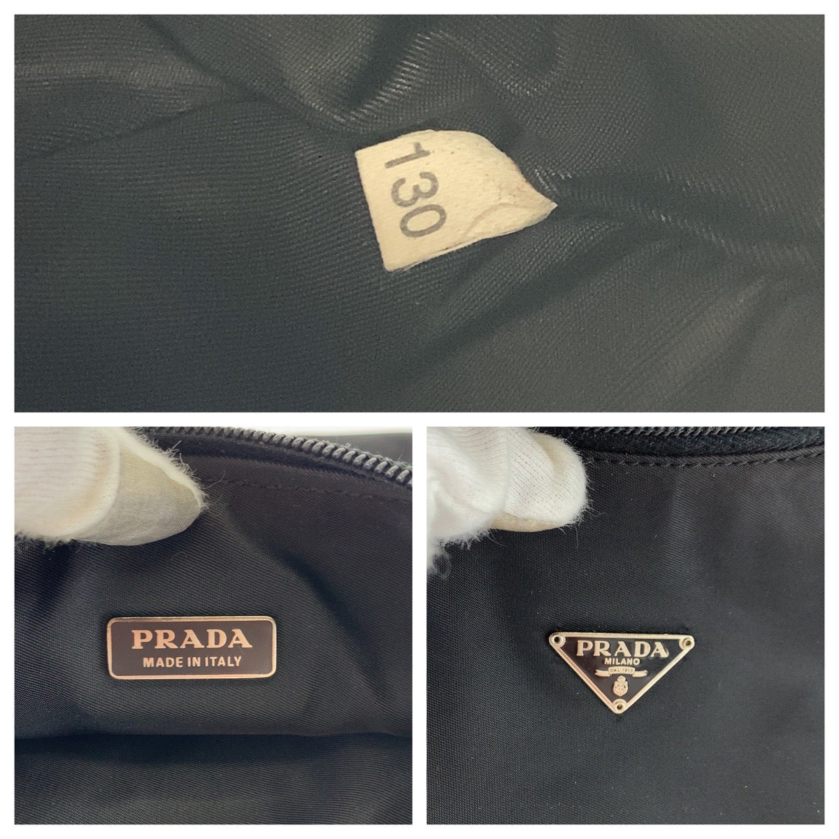 B-107
PRADA プラダ テスート ブラック 黒 ナイロン ポーチ アクセサリーポーチ ショルダーバッグ  レディース
