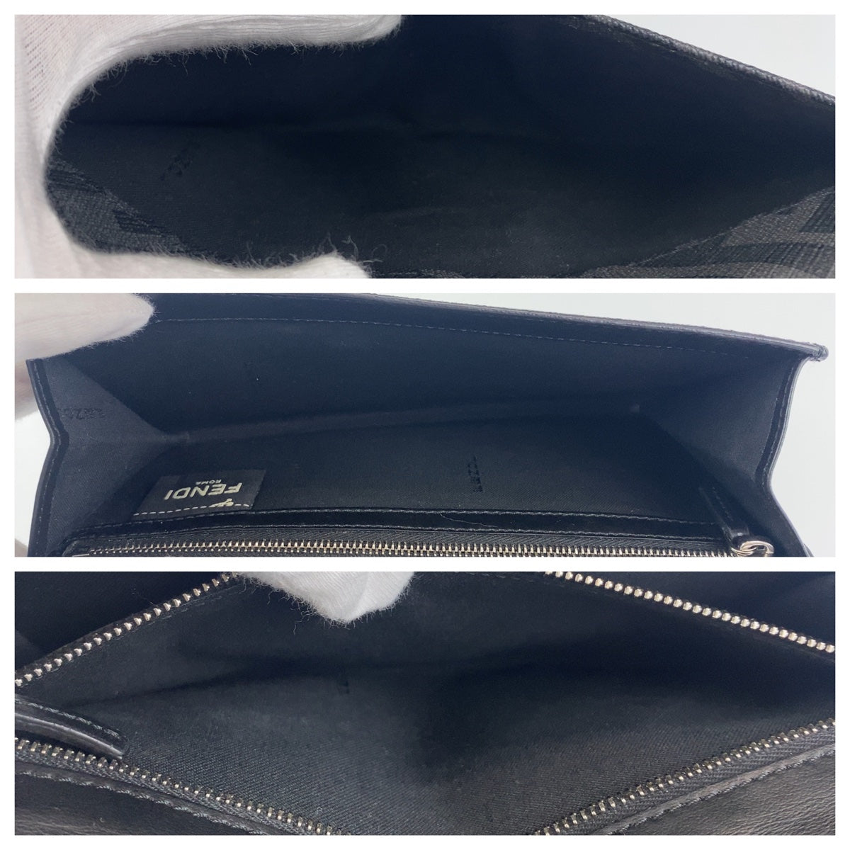 B-119
FENDI フェンディ ズッカ ダイアゴナル ブラック 黒 イエロー 黄 シルバー金具 レザー 長財布 札入れ ロングウォレット  メンズ