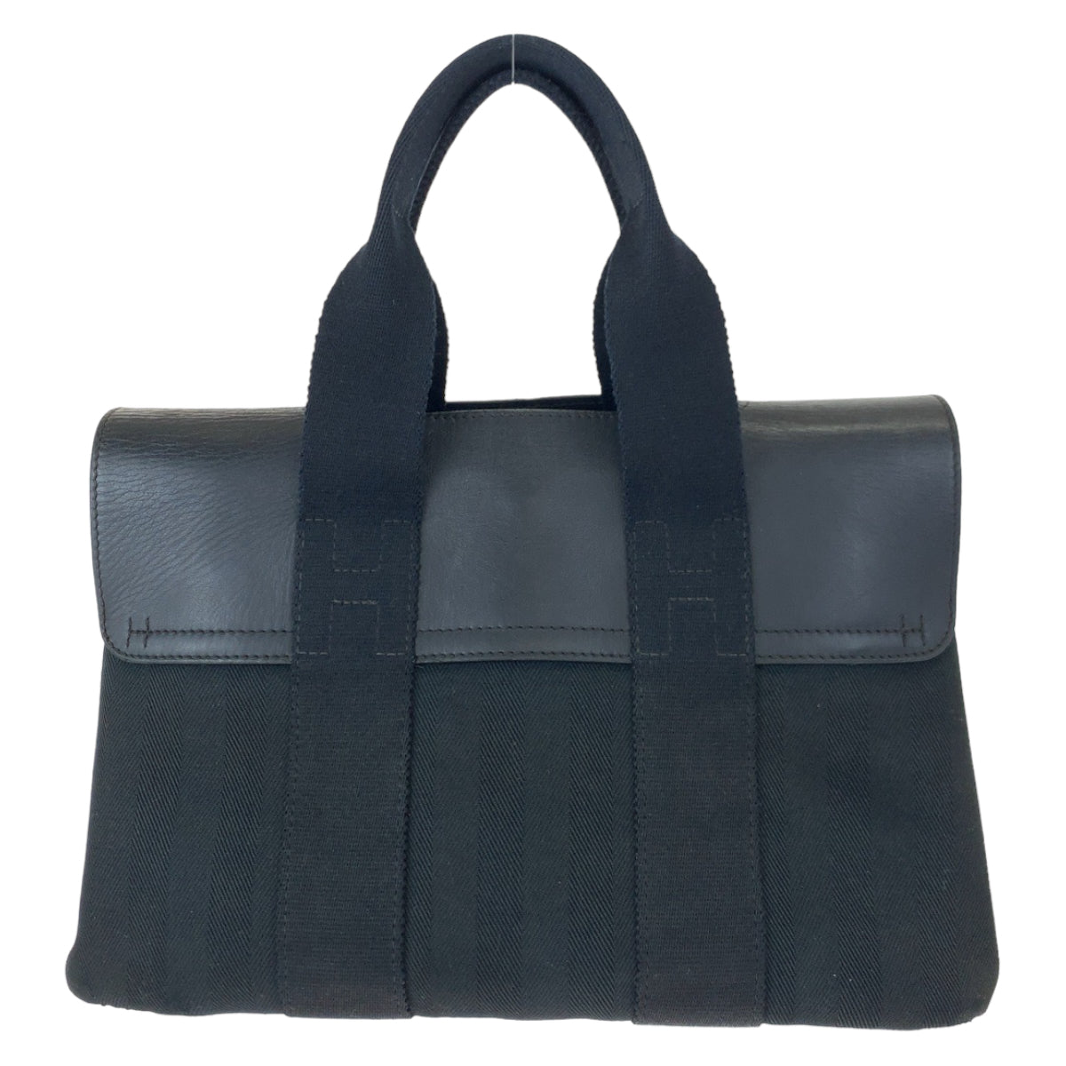 H-00264
HERMES エルメス ヴァルパライソ PM ブラック 黒 キャンバス / レザー ハンドバッグ トートバッグ  レディース