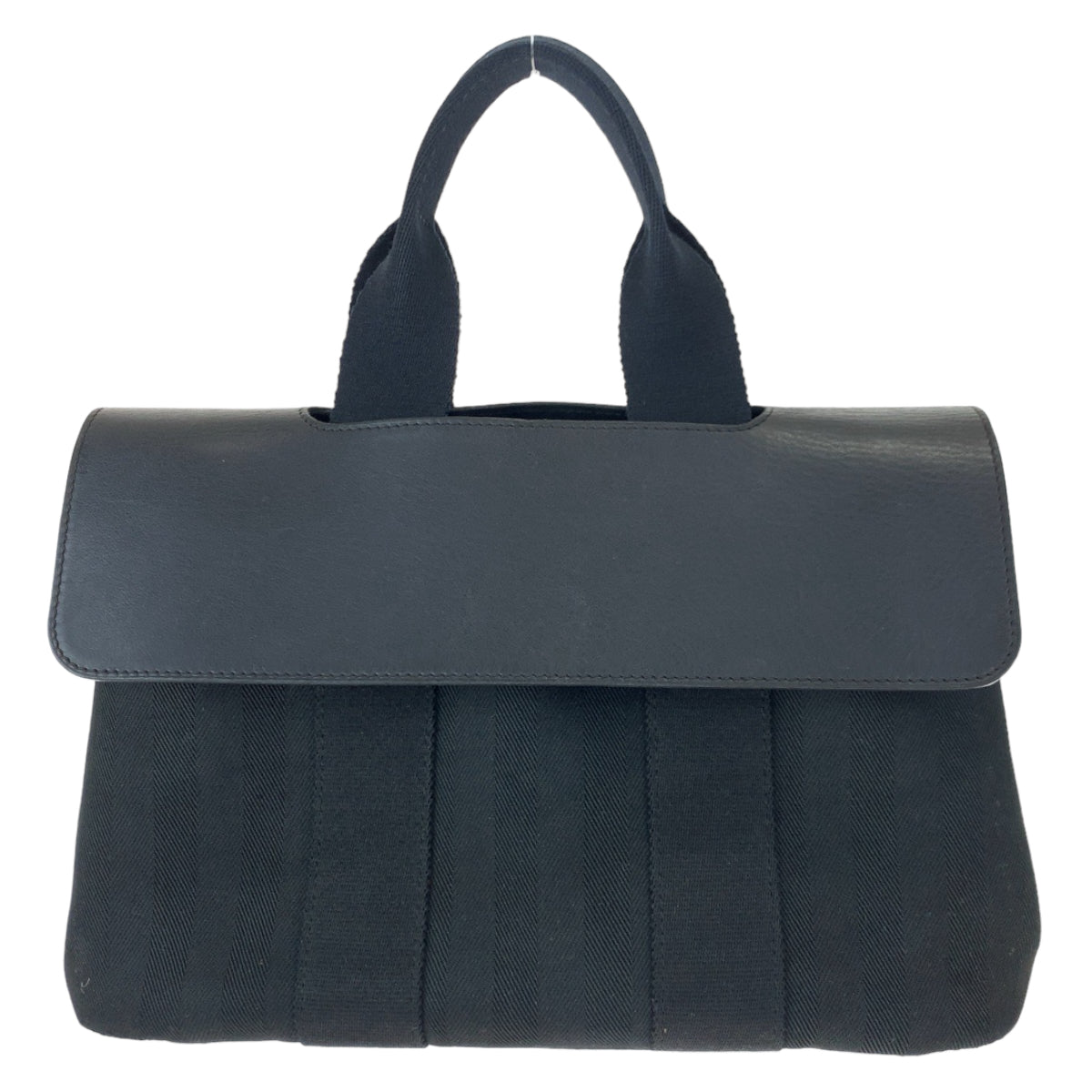 H-00264
HERMES エルメス ヴァルパライソ PM ブラック 黒 キャンバス / レザー ハンドバッグ トートバッグ  レディース