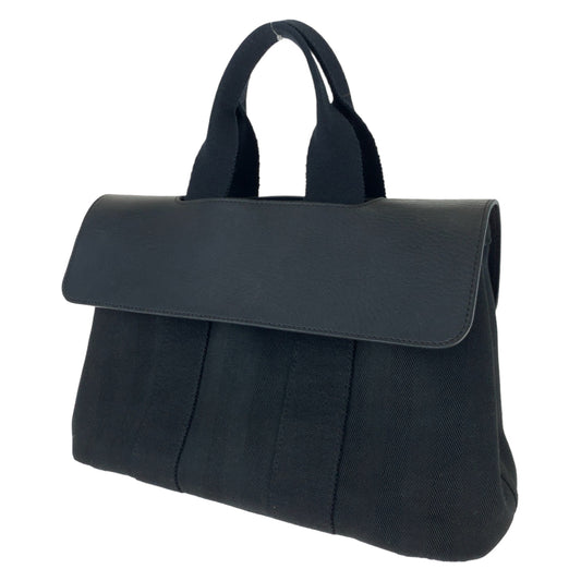 H-00264
HERMES エルメス ヴァルパライソ PM ブラック 黒 キャンバス / レザー ハンドバッグ トートバッグ  レディース