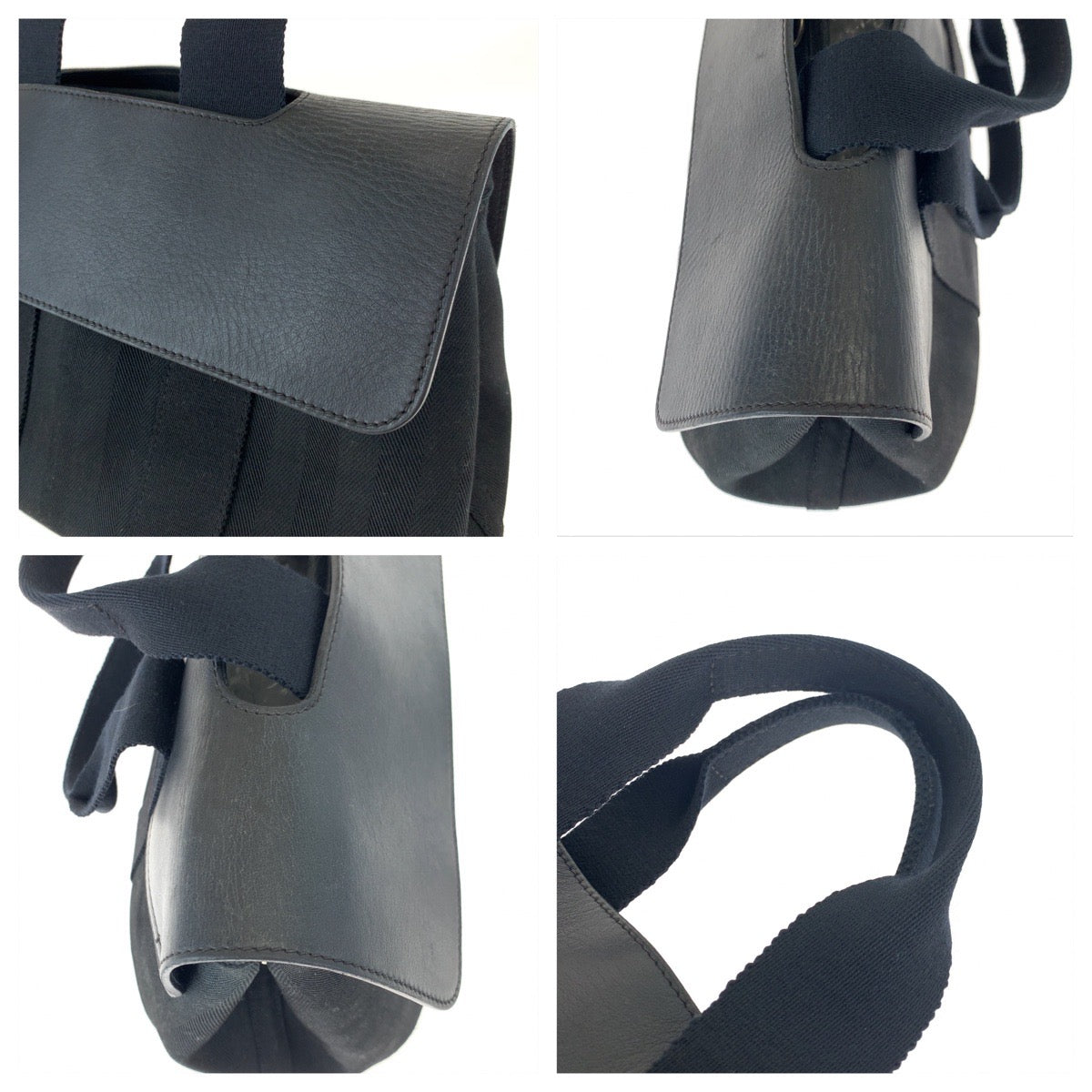 H-00264
HERMES エルメス ヴァルパライソ PM ブラック 黒 キャンバス / レザー ハンドバッグ トートバッグ  レディース