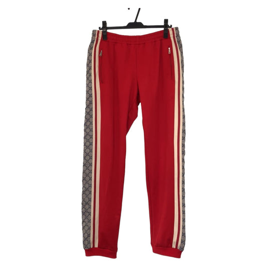 10121
 GUCCI Gucci Technical Jersey Side Line GG Pattern Size L Red Polyester / Cotton 545603 XJAC0 Track Pants Jersey Men's