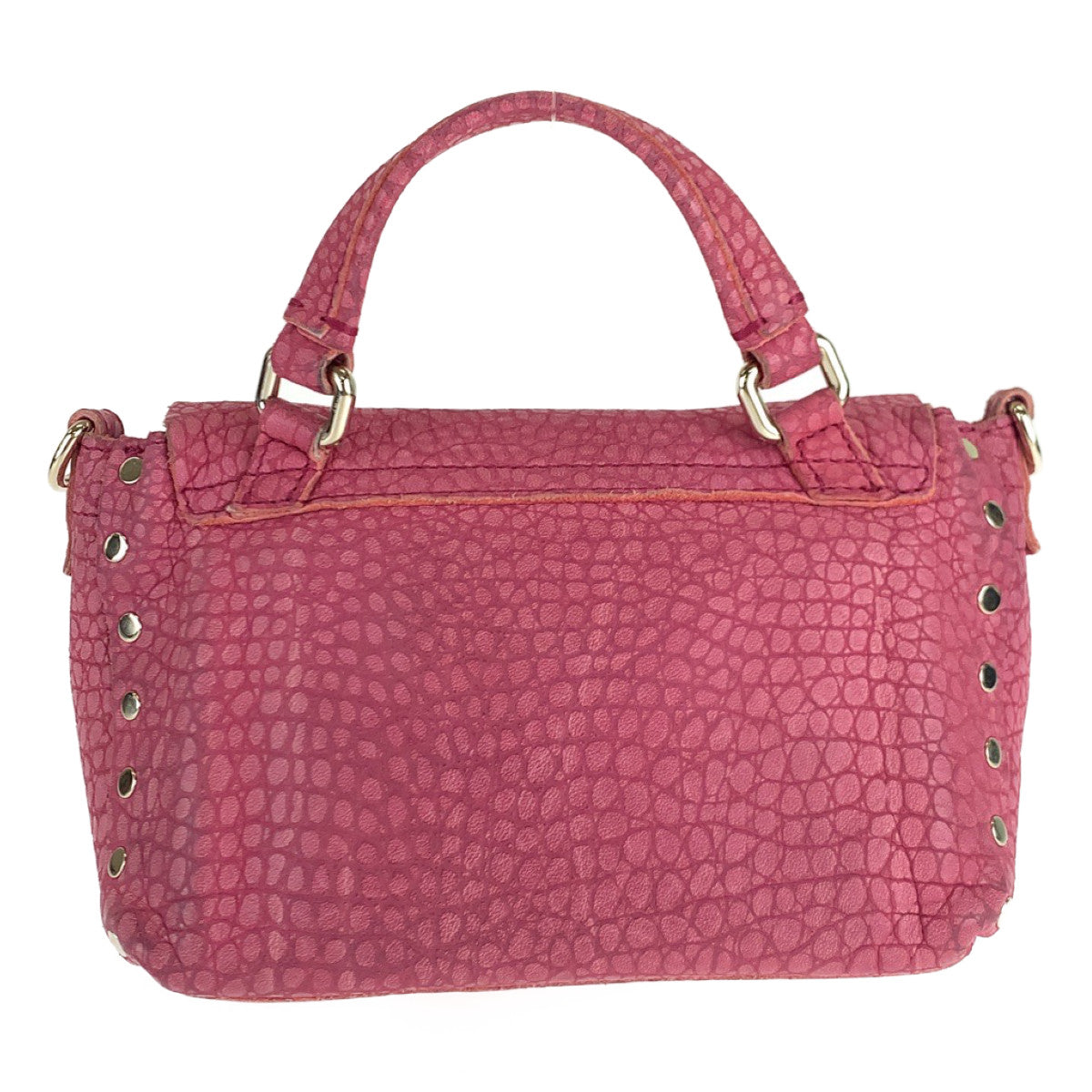 10124
ZANELLATO ザネラート ポスティーナ ピンク ゴールド金具 レザー ショルダーバッグ ハンドバッグ 2WAY  レディース