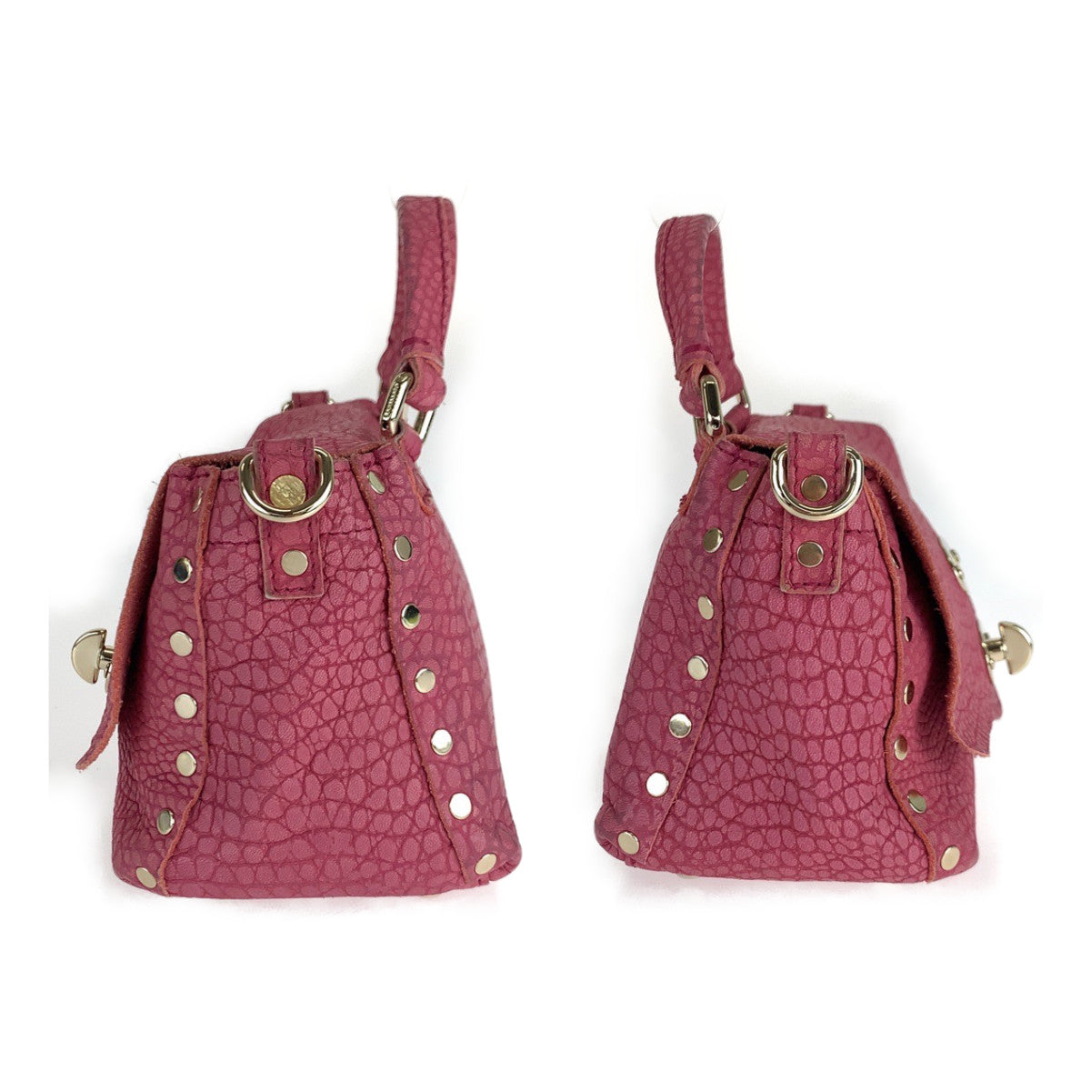 10124
ZANELLATO ザネラート ポスティーナ ピンク ゴールド金具 レザー ショルダーバッグ ハンドバッグ 2WAY  レディース