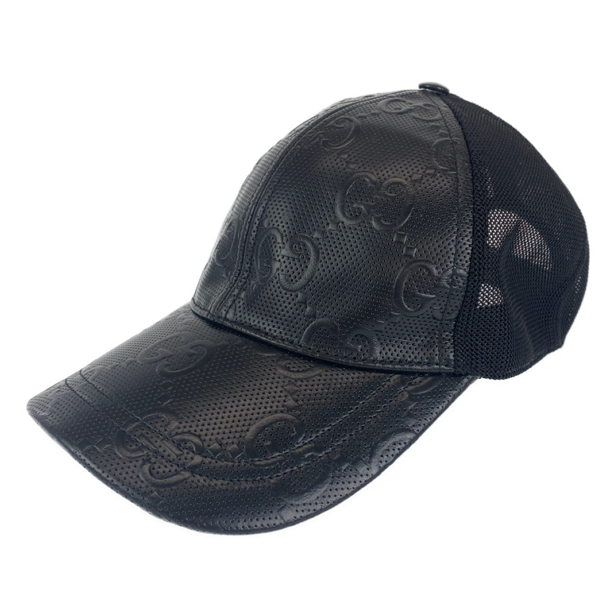 B-120
GUCCI グッチ GGエンボス ブラック 黒 シルバー金具 ナイロン / コットン 510950 キャップ ベースボールキャップ 男女兼用  メンズ