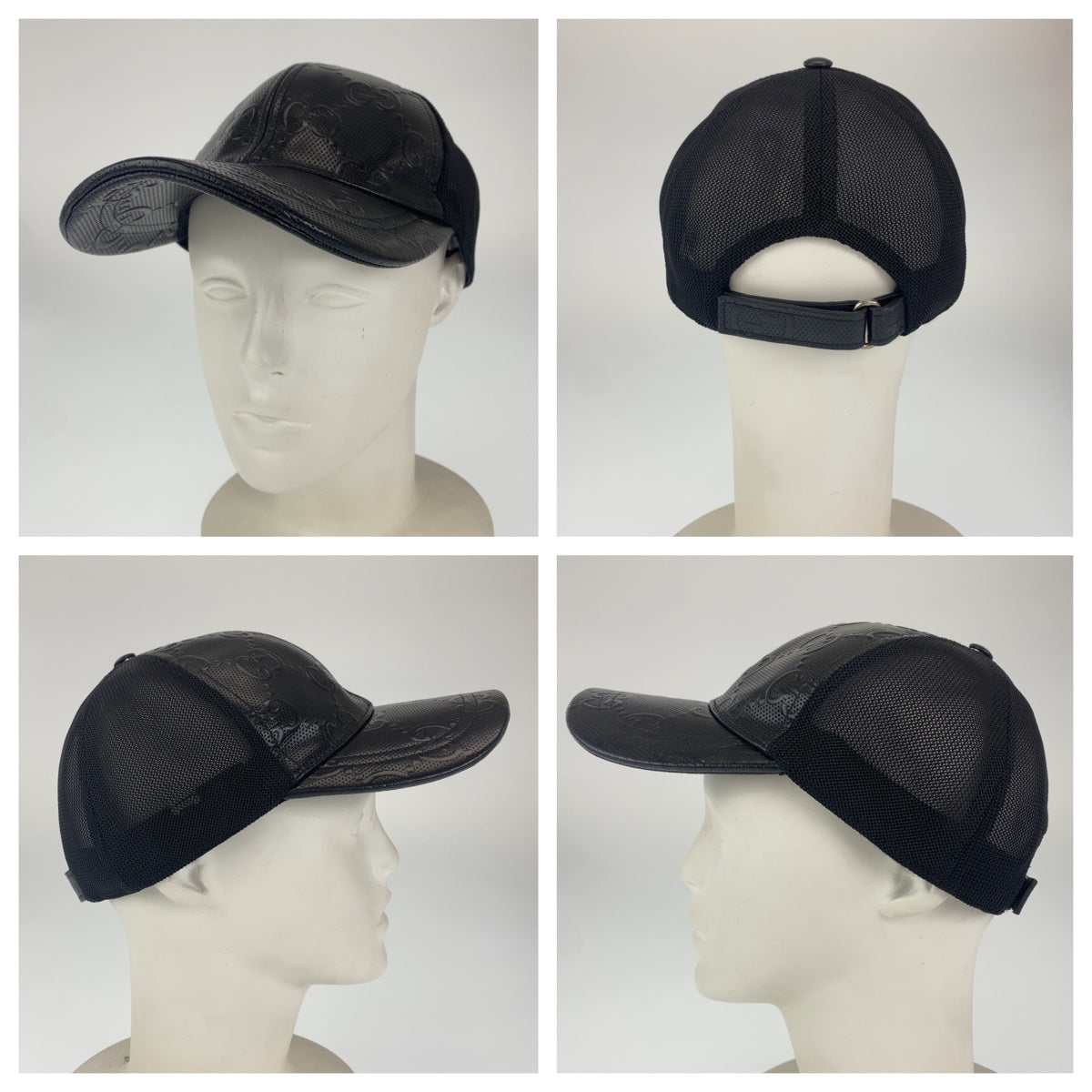 B-120
GUCCI グッチ GGエンボス ブラック 黒 シルバー金具 ナイロン / コットン 510950 キャップ ベースボールキャップ 男女兼用  メンズ