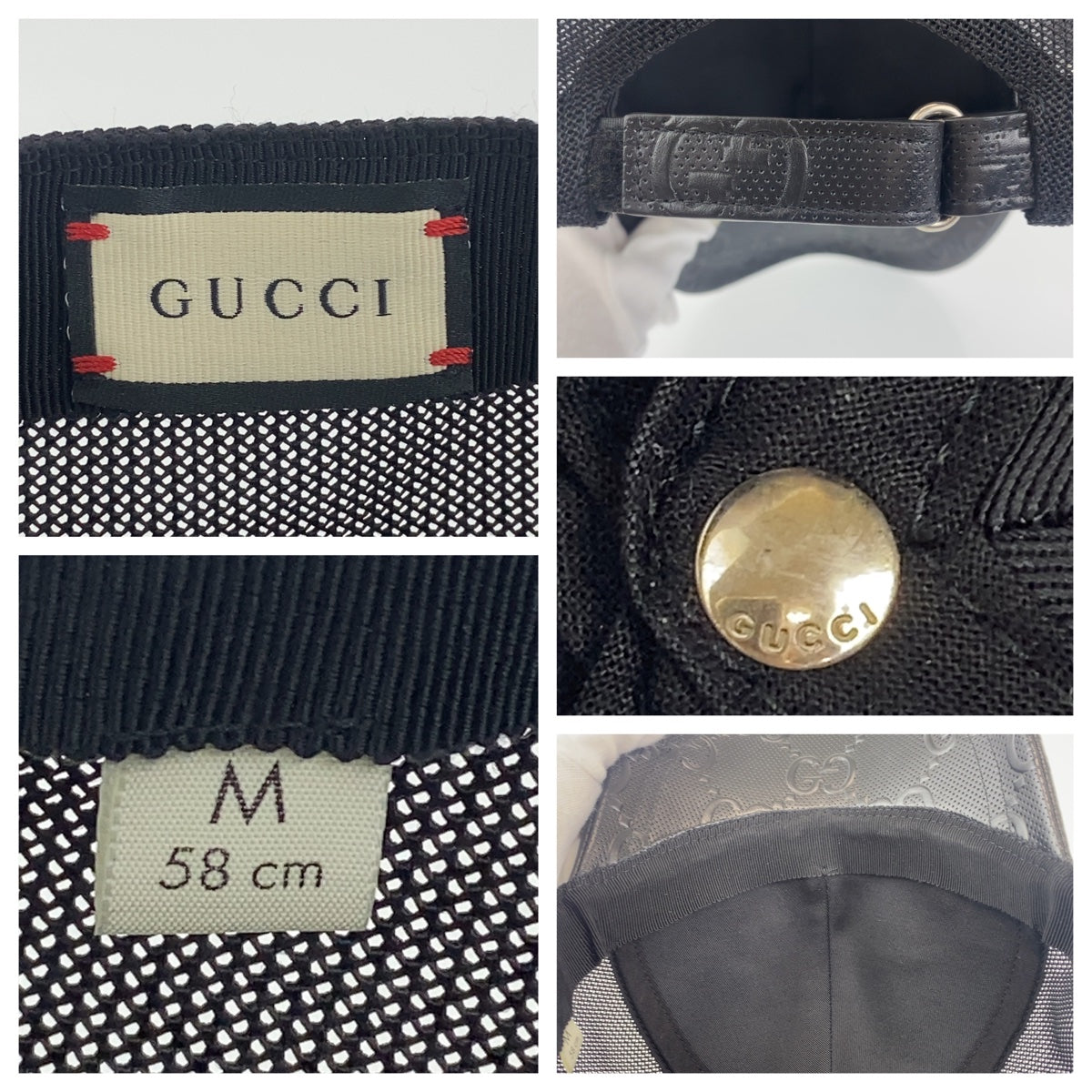 B-120
GUCCI グッチ GGエンボス ブラック 黒 シルバー金具 ナイロン / コットン 510950 キャップ ベースボールキャップ 男女兼用  メンズ