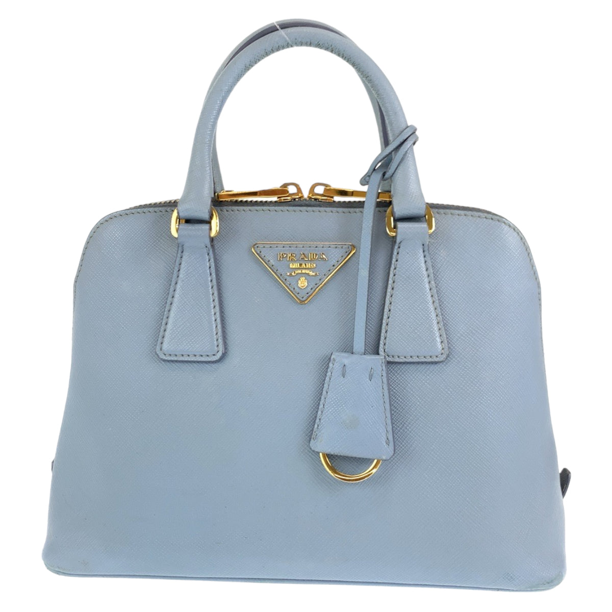 PRADA Prada Saffiano Promenade Blue Gold Hardware Leather BL0838 Shoulder Bag Handbag 2way Women's