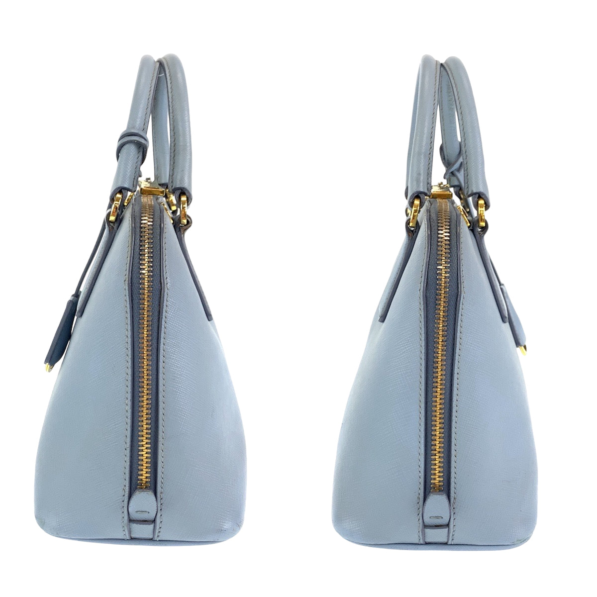 PRADA Prada Saffiano Promenade Blue Gold Hardware Leather BL0838 Shoulder Bag Handbag 2way Women's
