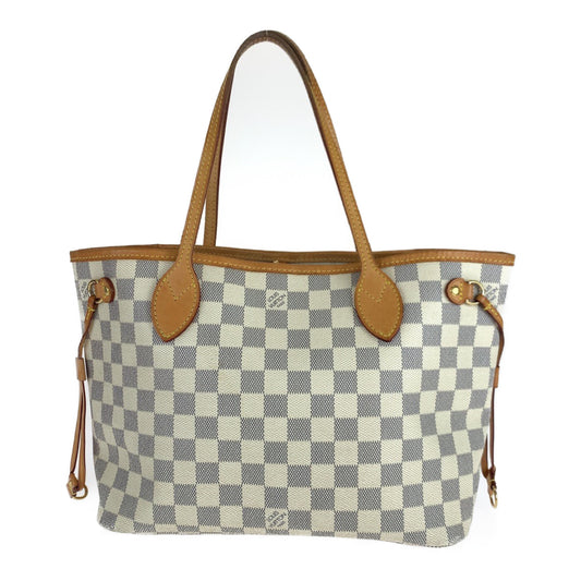 LOUIS VUITTON ルイヴィトン ダミエ アズール ネヴァーフルPM ホワイト グレー PVC N51110 トートバッグ ショルダーバッグ  レディース