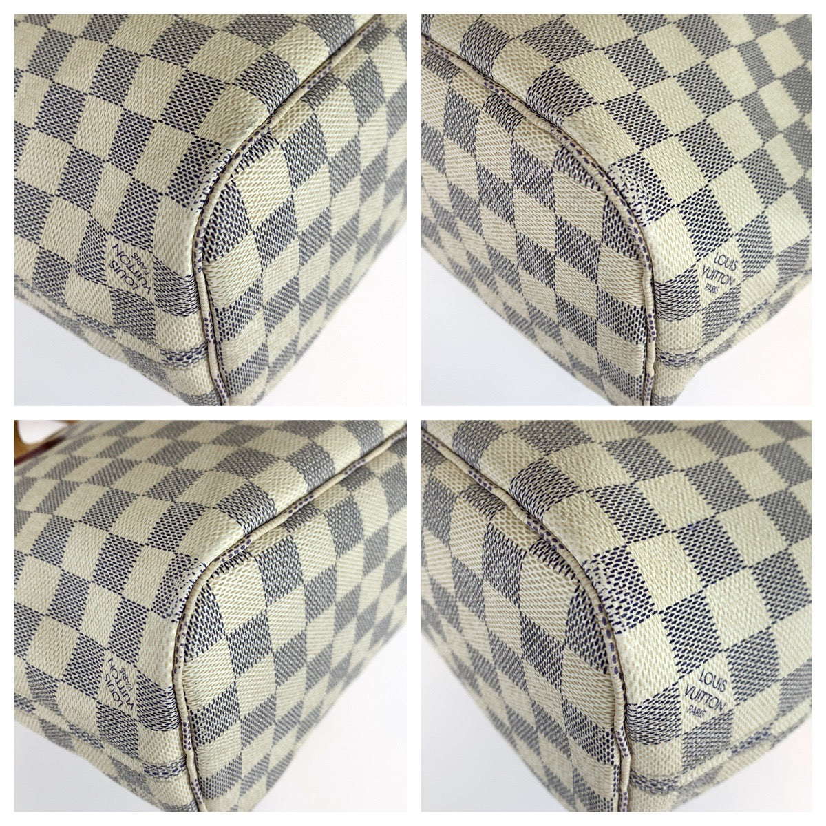 LOUIS VUITTON ルイヴィトン ダミエ アズール ネヴァーフルPM ホワイト グレー PVC N51110 トートバッグ ショルダーバッグ  レディース