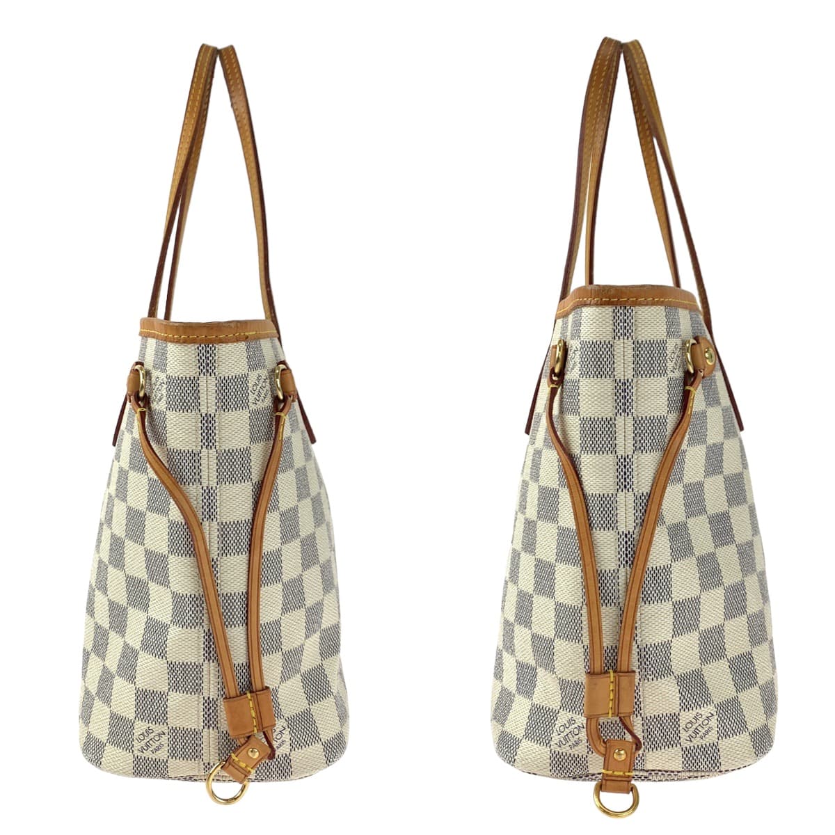 LOUIS VUITTON ルイヴィトン ダミエ アズール ネヴァーフルPM ホワイト グレー PVC N51110 トートバッグ ショルダーバッグ  レディース