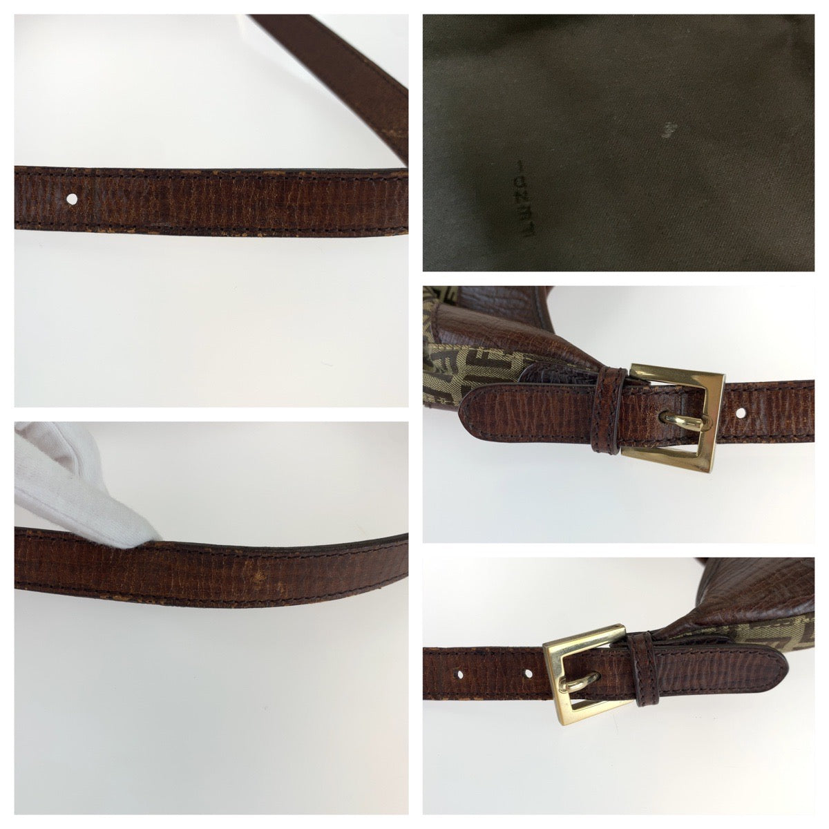B-115
FENDI フェンディ ズッキーノ ズッカ柄 ブラウン 茶 ゴールド金具 キャンバス / レザー 8BR552 ショルダーバッグ ハンドバッグ  レディース