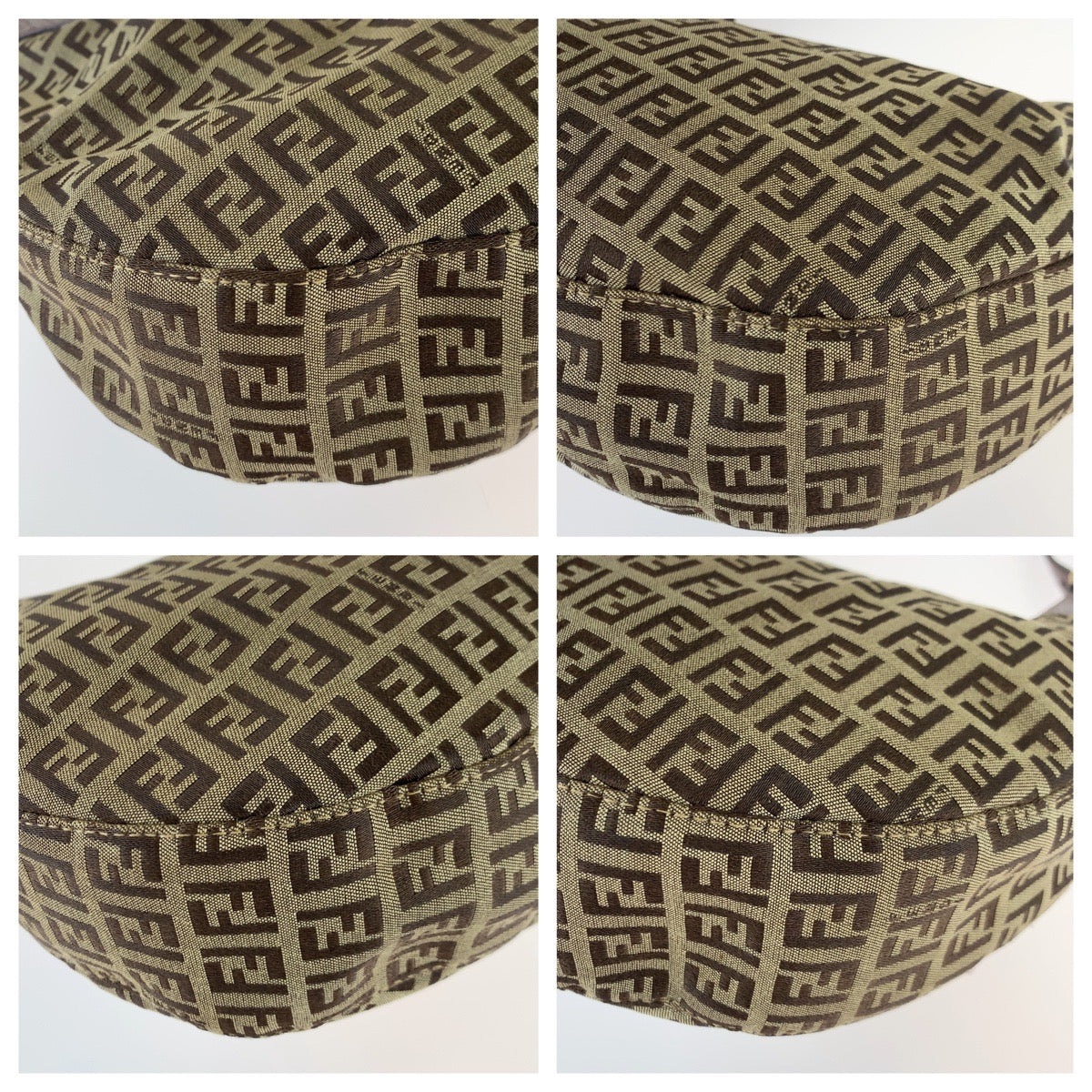 B-115
FENDI フェンディ ズッキーノ ズッカ柄 ブラウン 茶 ゴールド金具 キャンバス / レザー 8BR552 ショルダーバッグ ハンドバッグ  レディース