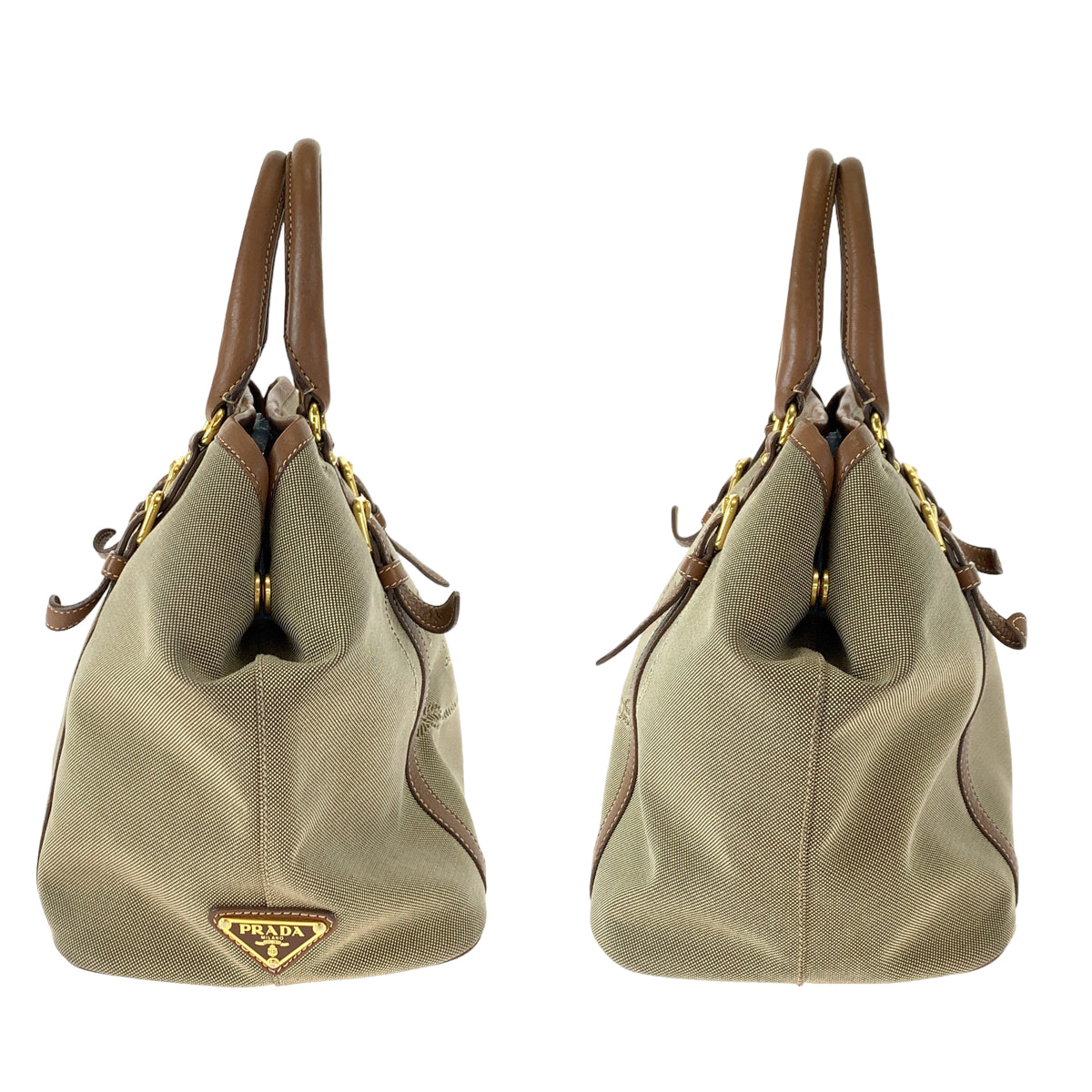 H-00268
PRADA プラダ ロゴジャガード ブラウン 茶 キャンバス BN1841 ハンドバッグ トートバッグ  レディース