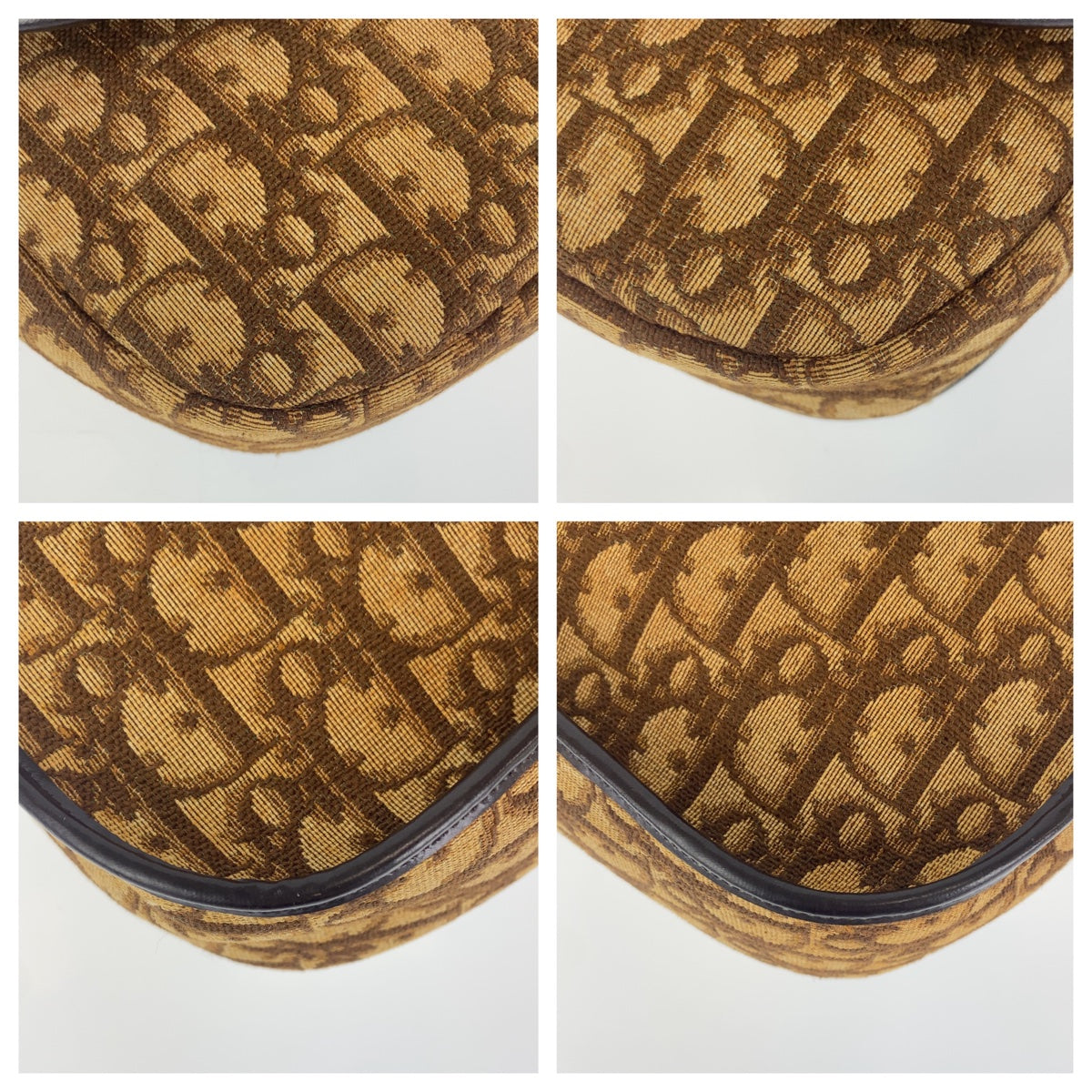 10135
Dior ディオール ヴィンテージ トロッター ブラウン ゴールド金具 キャンバス ショルダーバッグ ポシェット  レディース