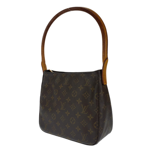 H-0247
LOUIS VUITTON ルイヴィトン モノグラム ルーピングMM ブラウン 茶 ゴールド金具 PVC M51146 ハンドバッグ トートバッグ  レディース