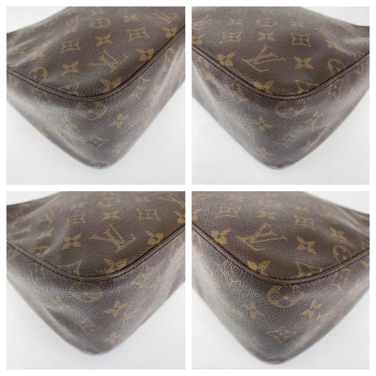 H-0247
LOUIS VUITTON ルイヴィトン モノグラム ルーピングMM ブラウン 茶 ゴールド金具 PVC M51146 ハンドバッグ トートバッグ  レディース