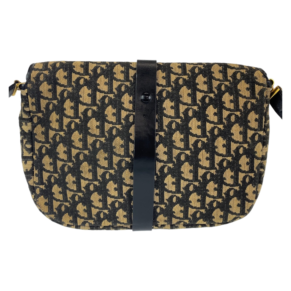 10136
Dior ディオール ヴィンテージ トロッター ネイビー ゴールド金具 キャンバス 斜め掛け ショルダーバッグ  レディース