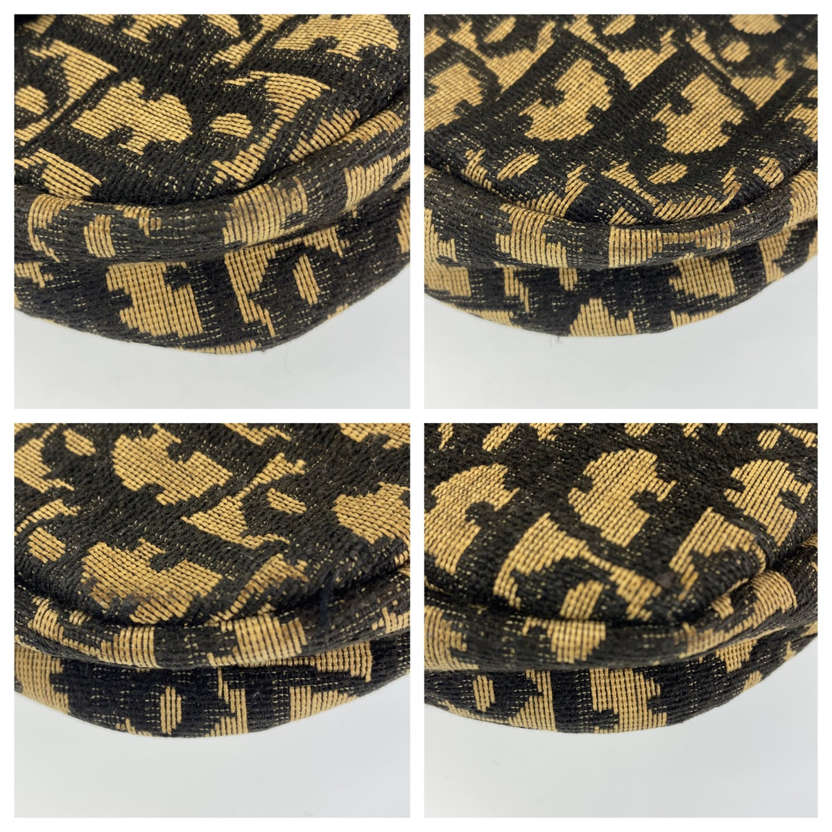 10136
Dior ディオール ヴィンテージ トロッター ネイビー ゴールド金具 キャンバス 斜め掛け ショルダーバッグ  レディース