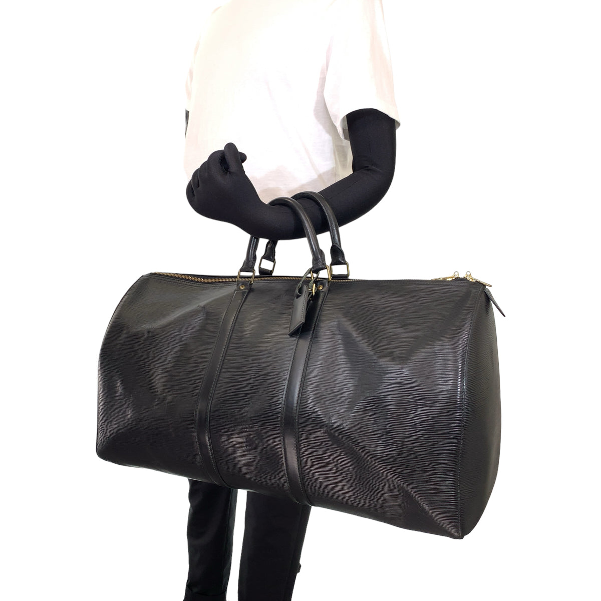 H-00269
LOUIS VUITTON ルイヴィトン エピ キーポル55 ノワール ブラック 黒 グレインレザー M42952 ボストンバッグ 旅行バッグ  メンズ