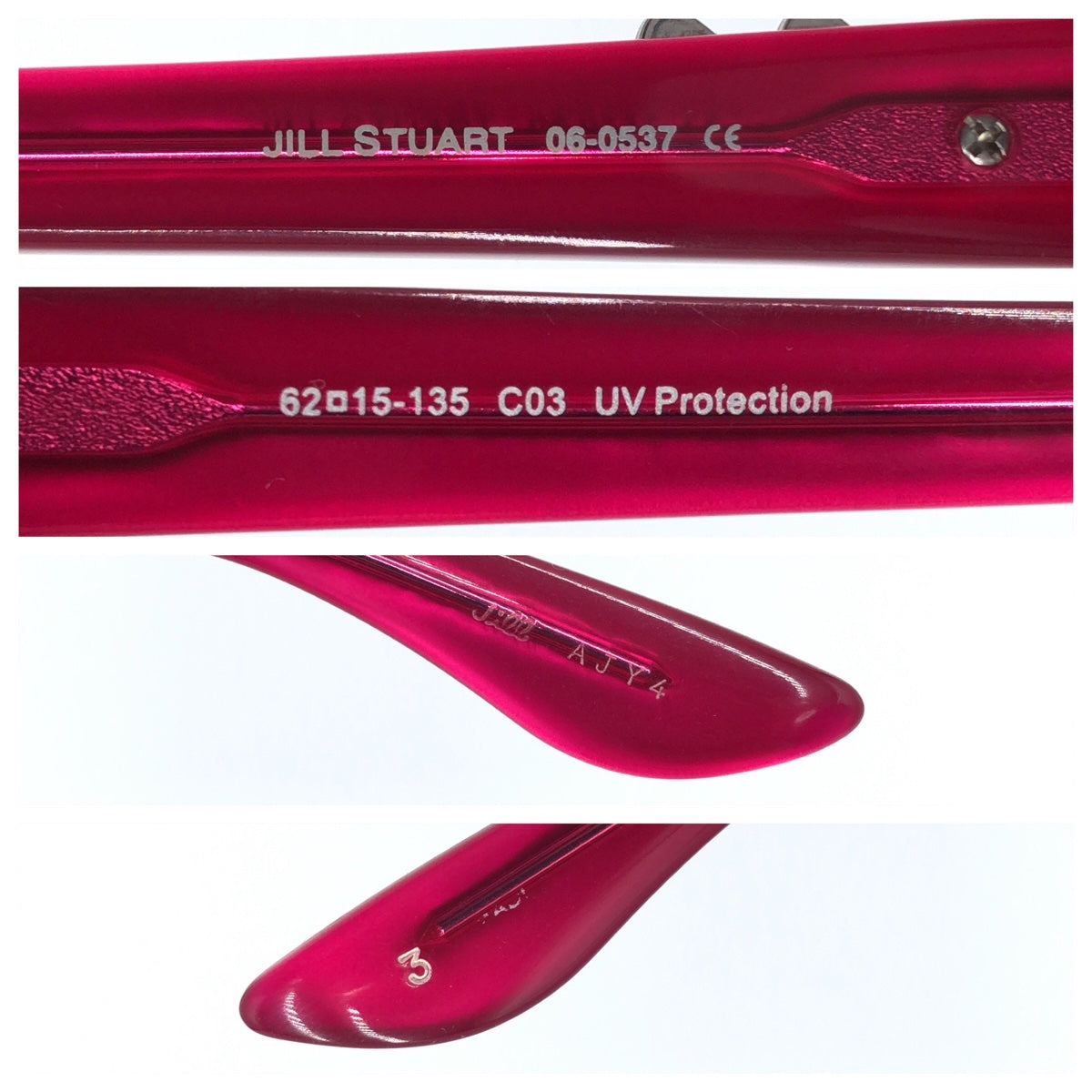 C-220
JILLSTUART ジルスチュアート ピンク ブラック 黒 シルバー金具 プラスチック 06-0537 6215 135 C03 サングラス オーバル  レディース
